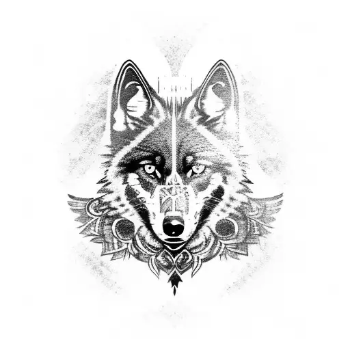 Serious Looking Black Wolf