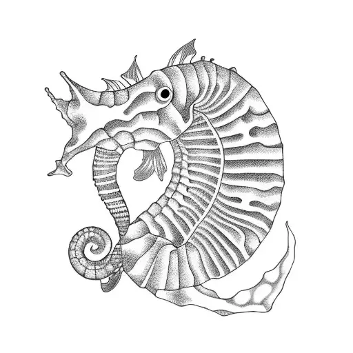 Sea Horse In Junji Style