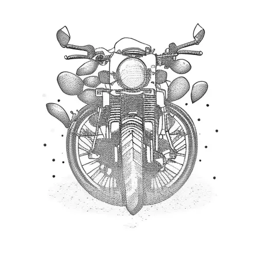 A Royal Enfield Bike Riding Along A Winding Road With Coffee Beans Trailing Behind