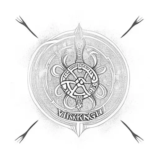 Viking Vegvisir Surrounded By Tree Branches