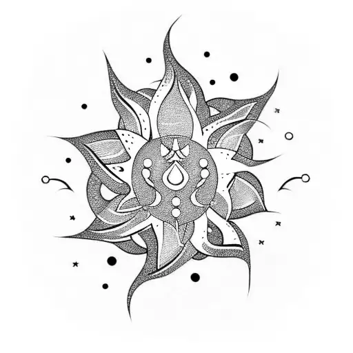 Two Fish Lotus Flower Pisces Constellation Moon