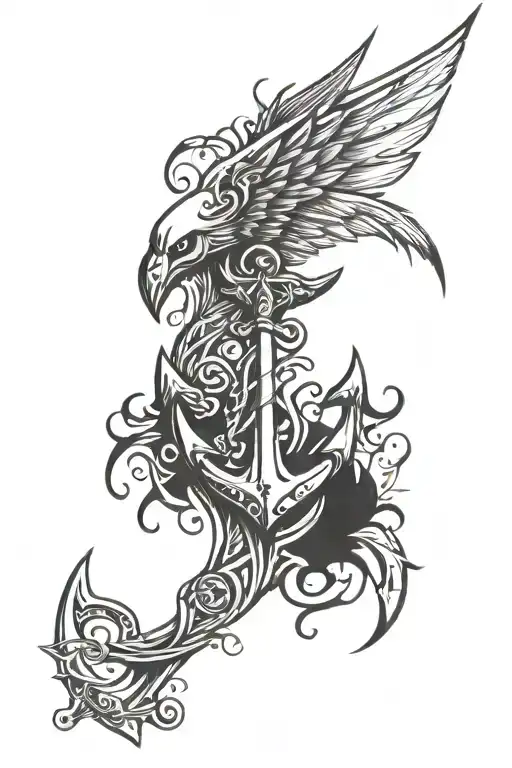 Fee Wings With Eyes Anchor Heart Holds