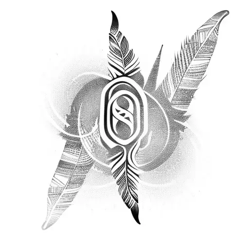 An Intricate Feather Intertwined With Musical Instruments