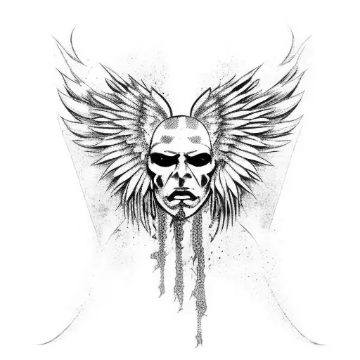 1 Fullbody Half Angel And Half Demon With Wings