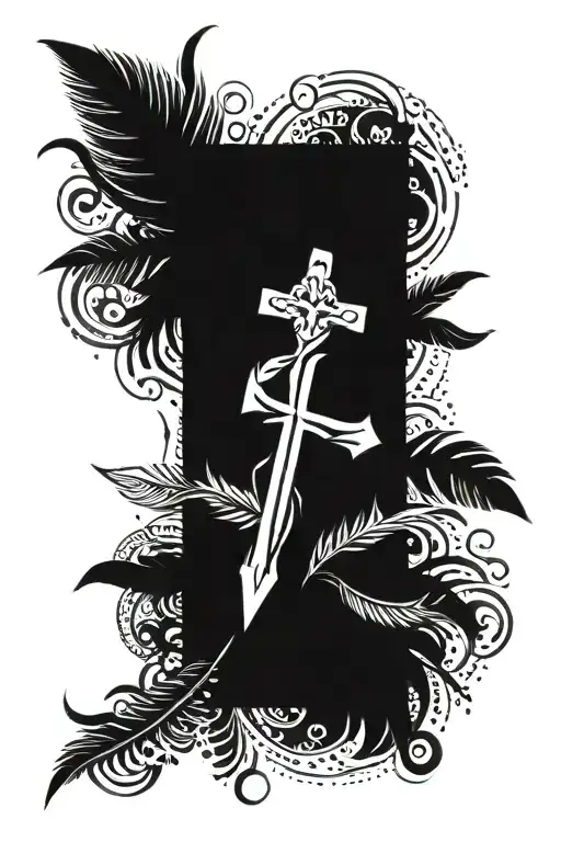 Cross With Feather