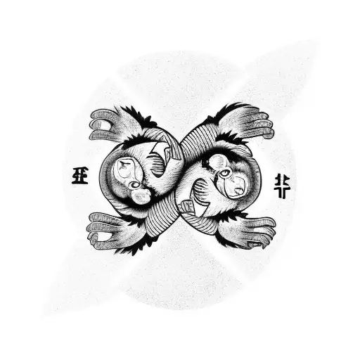 Monkey And Sloth Yin Yang