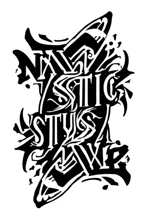 Lettering Forearm Tattoo That Says Mystic Stylez