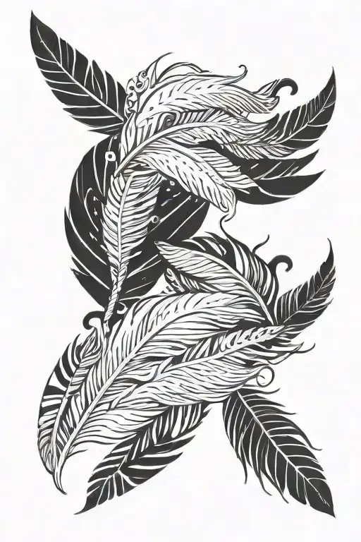 2 Rates With Black And White Feathers With The One Feather Withering Away