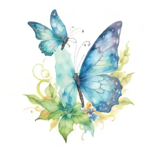 Butterfly With Plants Sprouting From The Ground Surrounded With Fallen Leafs Healing Ptsd