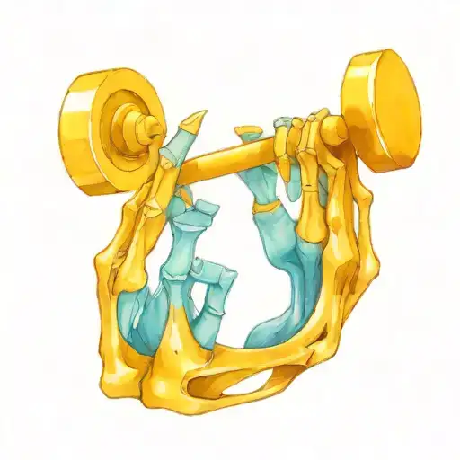 Skeleton Hand Corona Holding Barbell Intertwined