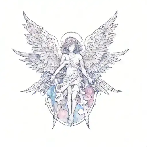 Angel With Wings And A Cross