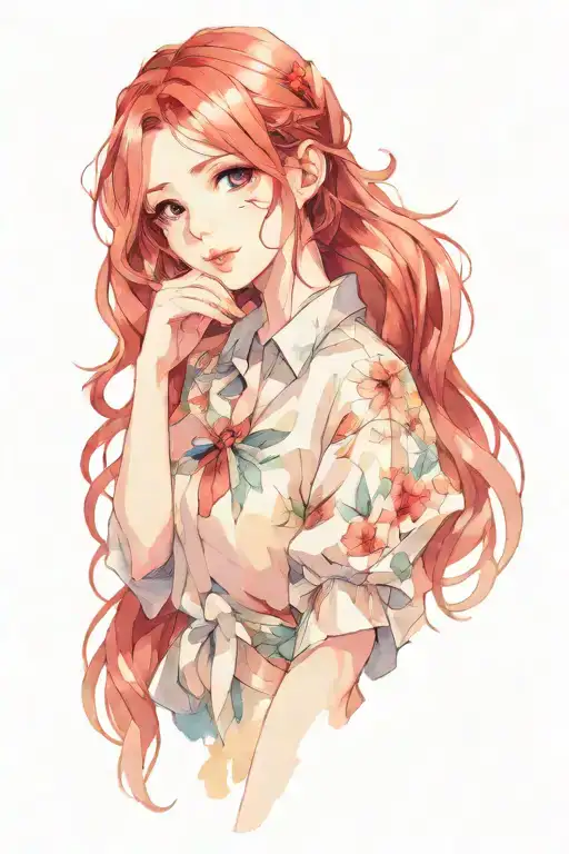 Female Anime Character With Red Hair