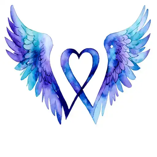 The Letter W And E To Shape A Heart And Look Like Angel Wings