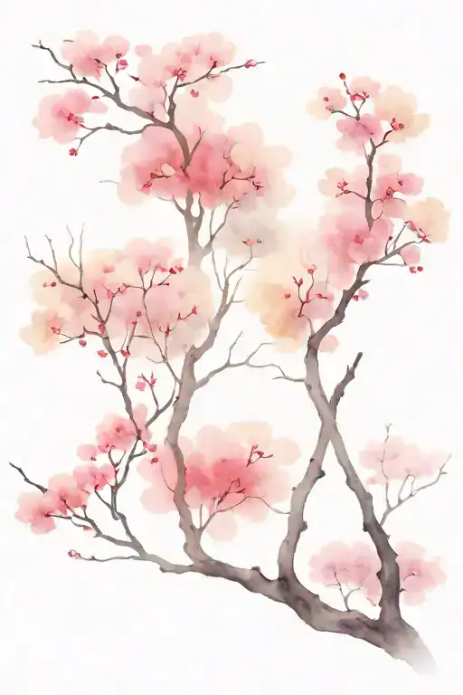 Cherry Blossom Forest Trees Looking