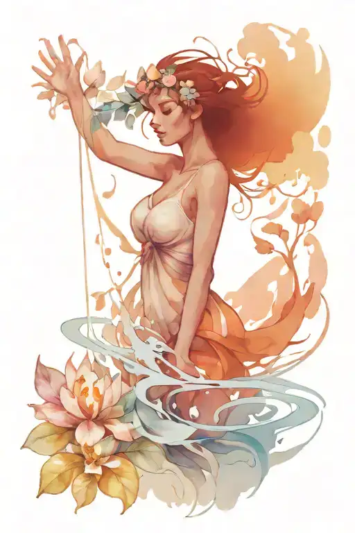 Water Bearer Inspired Tattoo Design Featuring Elements