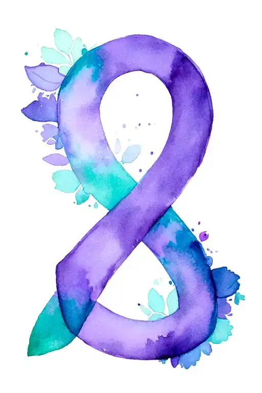 Complex Daughter Birth Date In Teal And Purple Water Color