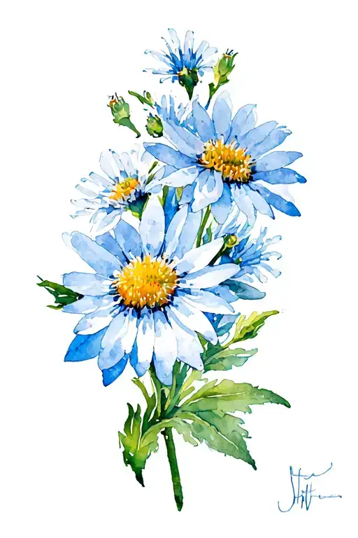 Edelweiss & Blue Bonnet Flower