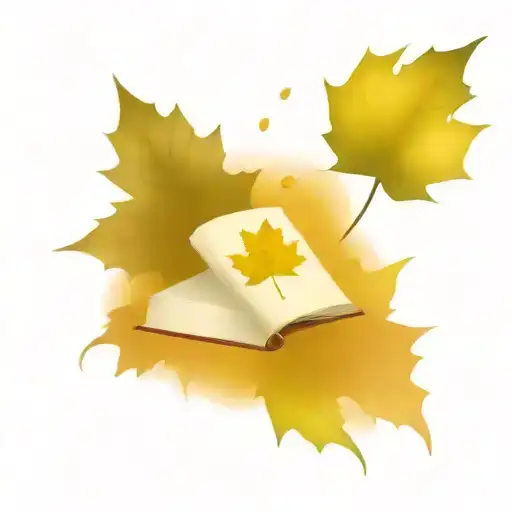 Fantasy Book Surrounded By Autumn Leaves