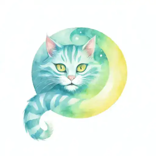 Cheshire Cat With Moon