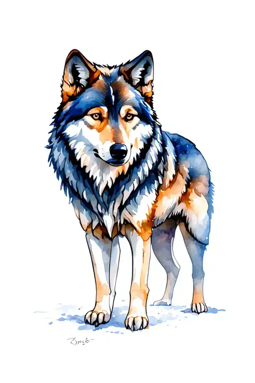 Wolf Standing Annie Brace Style