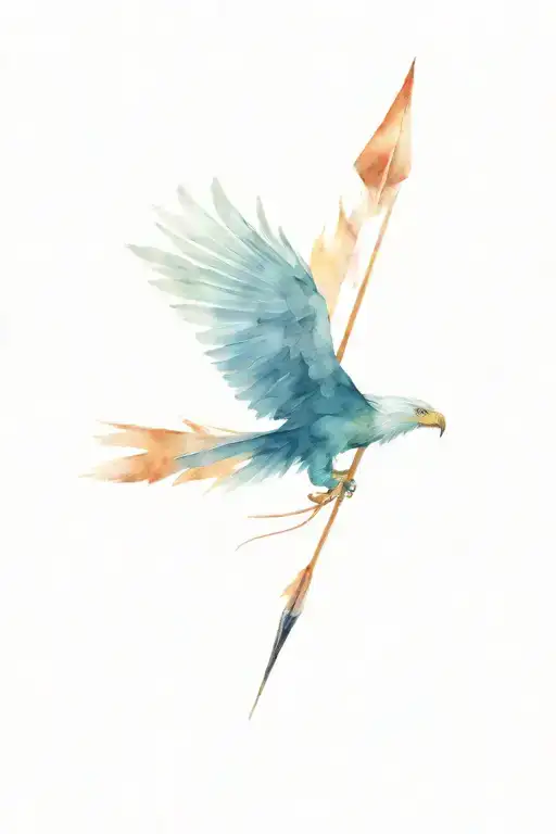 Feathers And An Arrow With A Head Of An Eagle