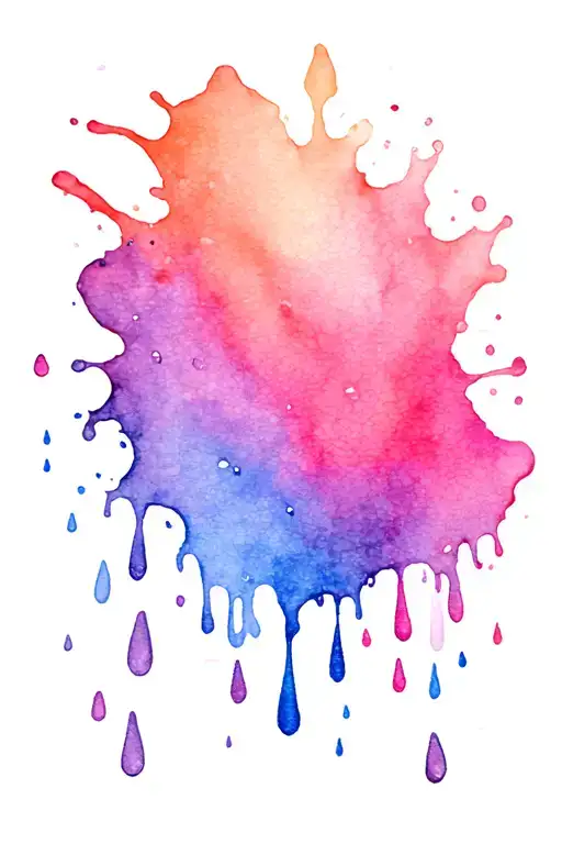 Watercolor Splashes Rain Falling
