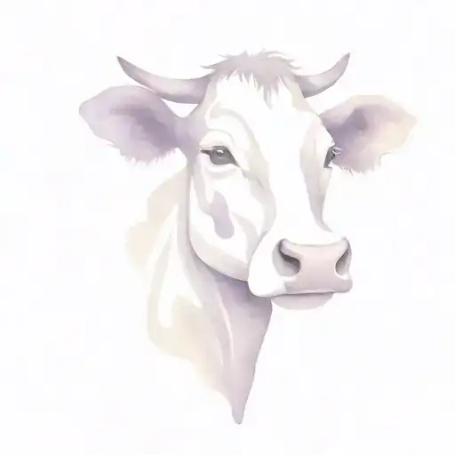 Purple Backsplash Cartoon Cow Head