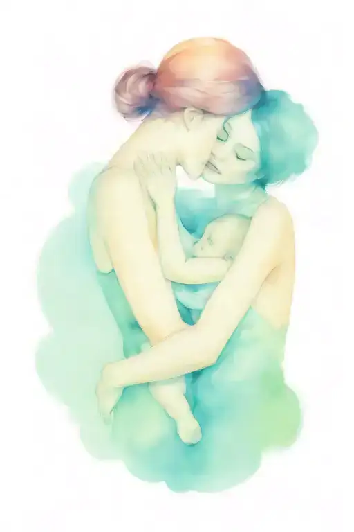 Mother Holding Her Baby Daughter