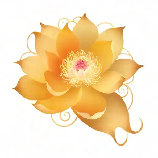 Lotus Flower Opening With Spiral Behind The Lotus With Cracks In The Spiral