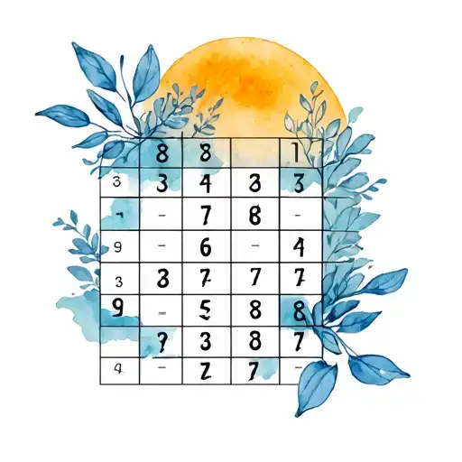 Sudoku With Sun And Leaf Elements In The Background