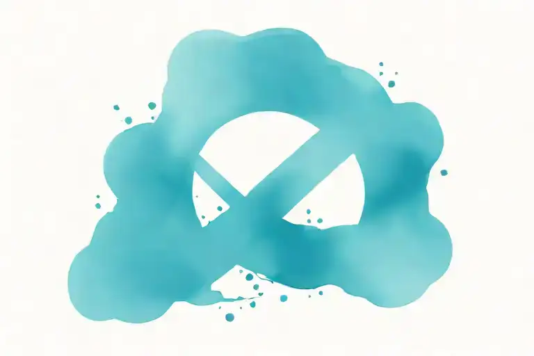 Infinity Sign Blue Color Watercolor Stains