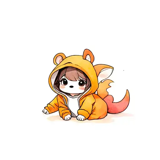 Chibi Kids In Animal Hoodies