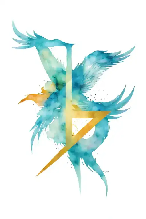 Angelic Rune Made With Angel Wing Wattercolor