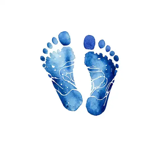 Baby Footprints In Watercolor