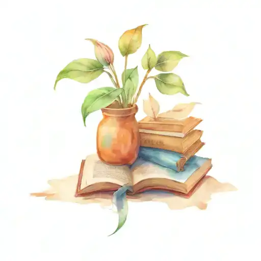 Plants And Book Open In Front