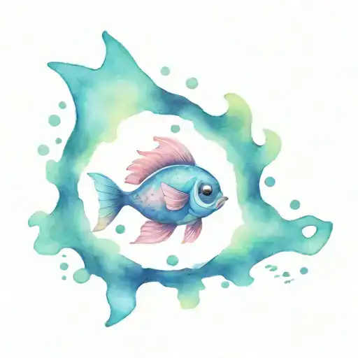 Stitch & Pudge The Fish Swimming