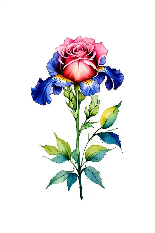Rose And Iris Flower