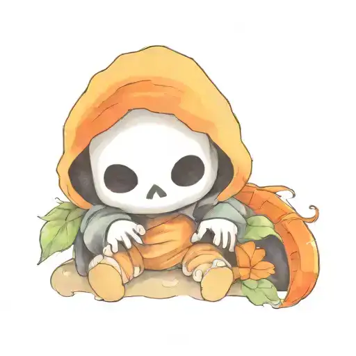 Baby Grim Reaper With Sythe In A Miami Hurricanes Hoodie