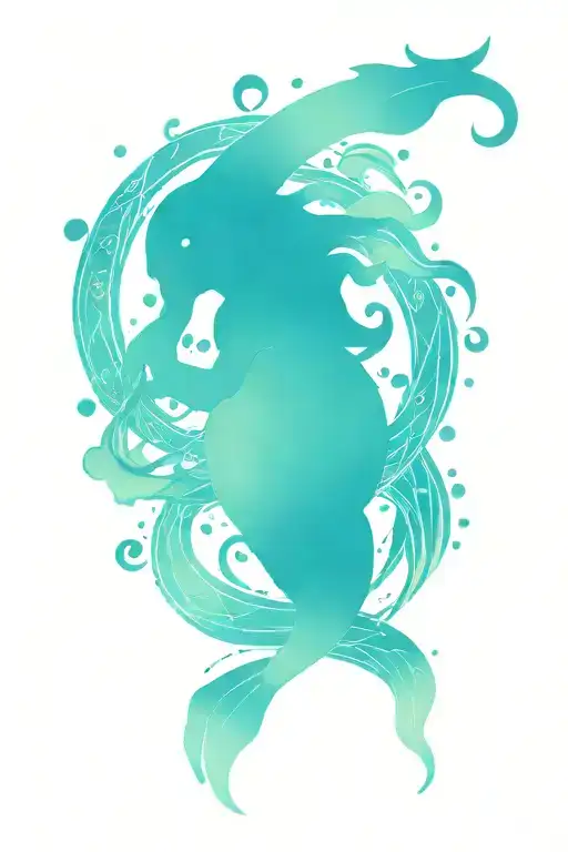 Aquarius Zodiac Sign Tattoo Design Incorporating Elements