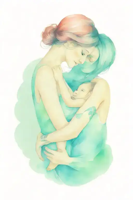 Mother Holding Her Baby Daughter