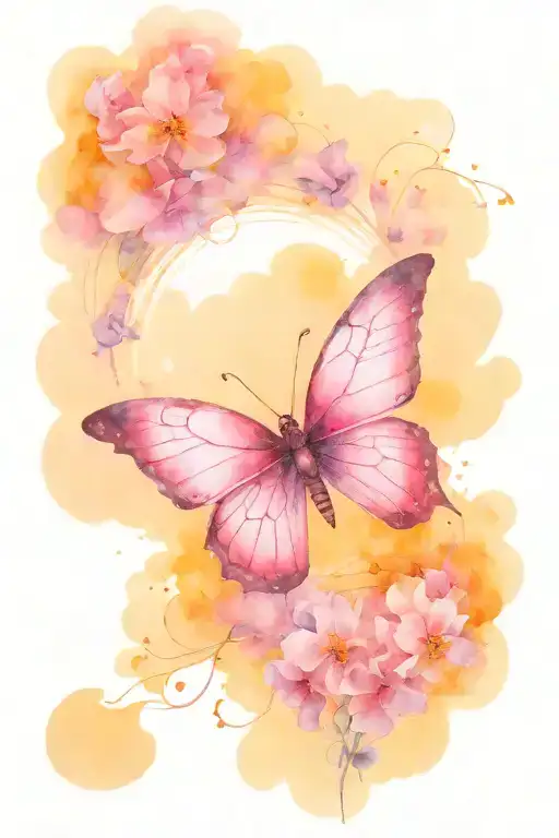A Pink Butterfly Heading To Heaven