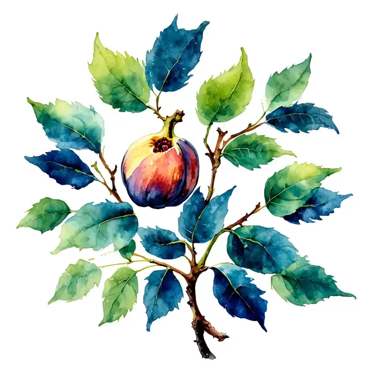 Fig Tree Watercolor Style