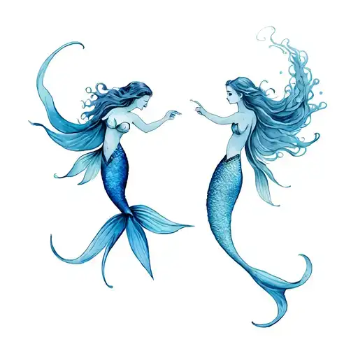 Pisces Mermaids Forming The Pisces Fish