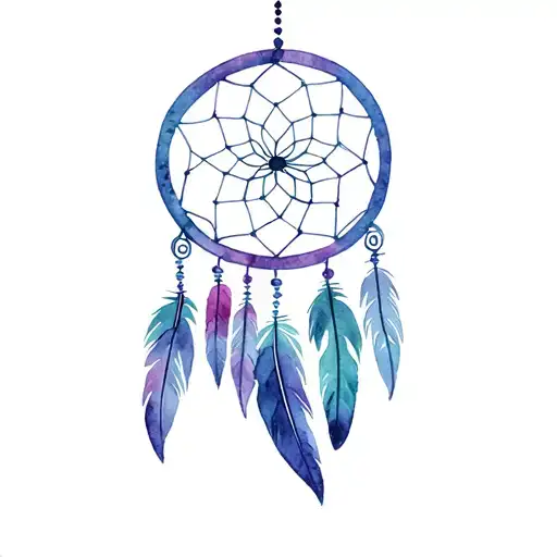 Dreamcatcher With Feathers Hanging