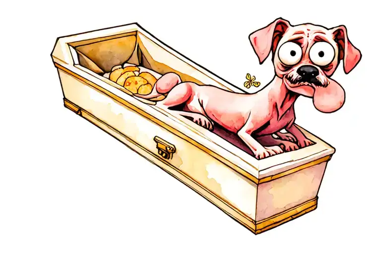 Courage The Cowardly Dog In A Coffin