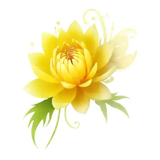 Water Lilly And Chrysanthemum