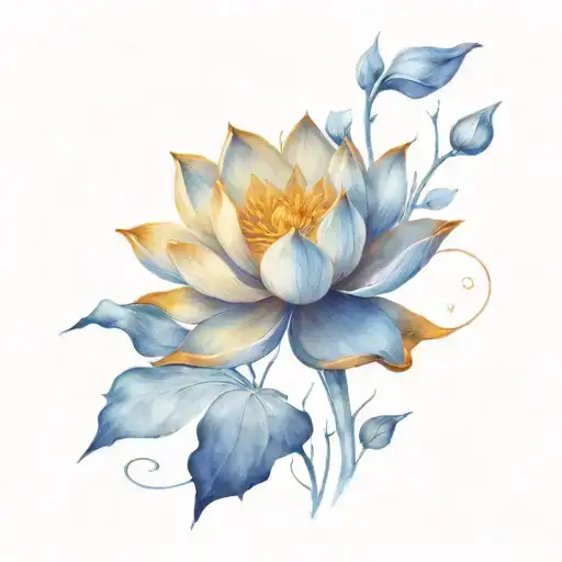 Mini Golden Blue Lotus