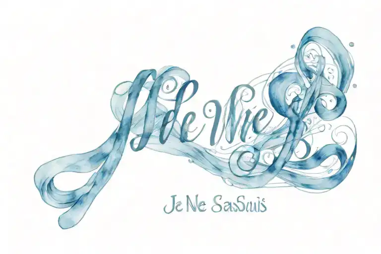 Script Saying Je Ne Sais Quoi With Blue Waves