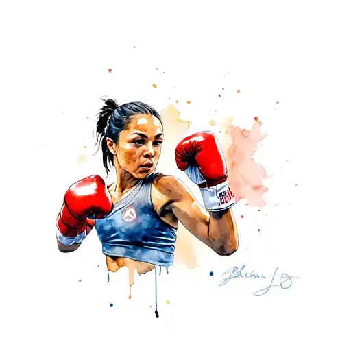 Female Boxer Throwing A Punch