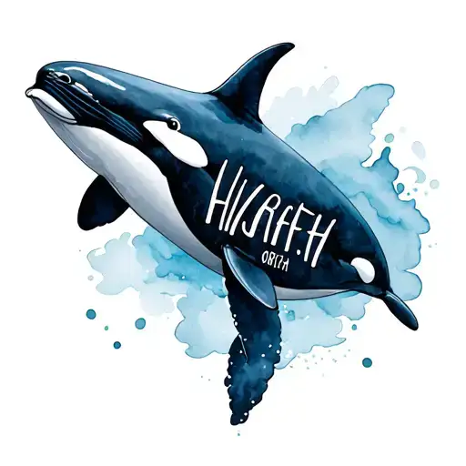 Whale Or Orca With The Word Hiraeth Word Art